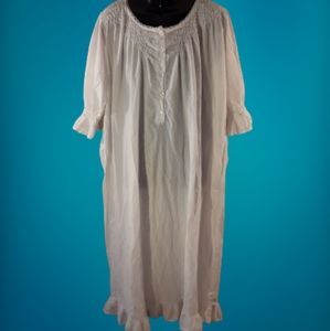 Vermont Country Store 1X white cotton nightgown
